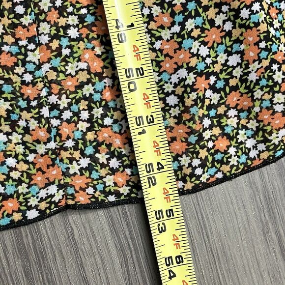 Enfocus Studio Womens Dress 4 Black Orange Ditsy Floral Cottagecore Prairie Midi - Picture 9 of 13